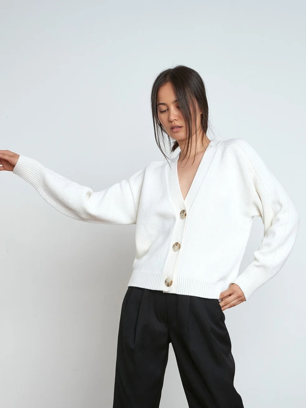 Loulou Studio Zanzibar Cardigan in Cream